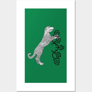 Rampant Celtic Knotwork Irish Wolfhound Posters and Art